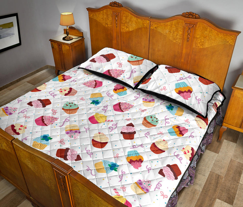 Cake cupcake design pattern Quilt Bed Set