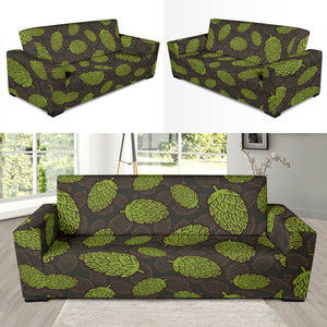 Hop Pattern Black Background Sofa Slipcover