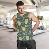 Cute owls leaves pattern Men Tank Top