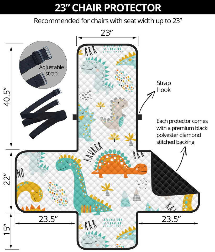 Cute funny kids dinosaurs pattern Chair Cover Protector