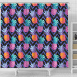 Pineapples Pattern Zigzag Background Shower Curtain Fulfilled In US