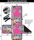 Chameleon lizard pattern pink background Recliner Cover Protector