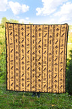 Egypt Hieroglyphics Pattern Print Design 02 Premium Quilt