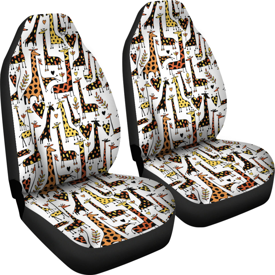 Giraffe Pattern Print Design 05 Universal Fit Car Seat Covers