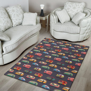 Camper Van Pattern Print Design 02 Area Rug