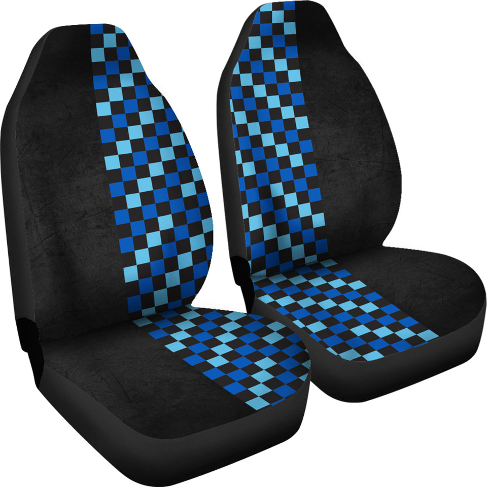 Blue Check Car Seat Cover