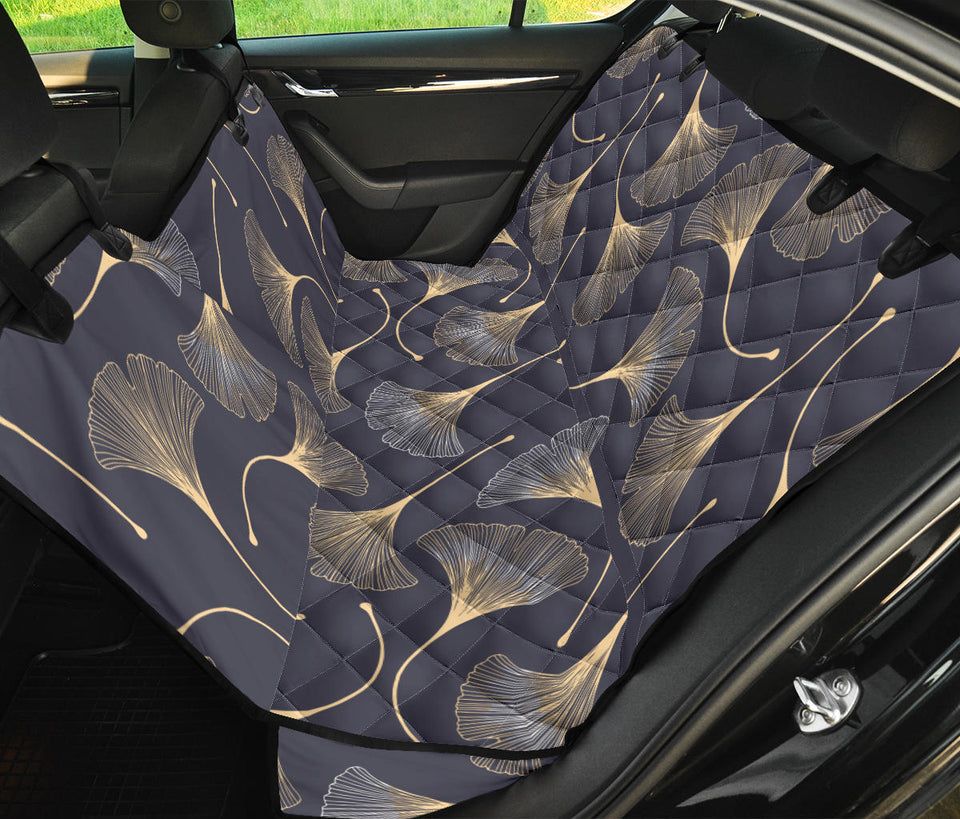 Gold Ginkgo Leaves Dog Car Seat Covers