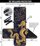 Gold dragon pattern Recliner Cover Protector
