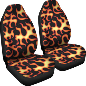 Fire Flame Dark Pattern Universal Fit Car Seat Covers