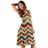 Zigzag  Chevron Colorful Pattern Sleeveless Midi Dress