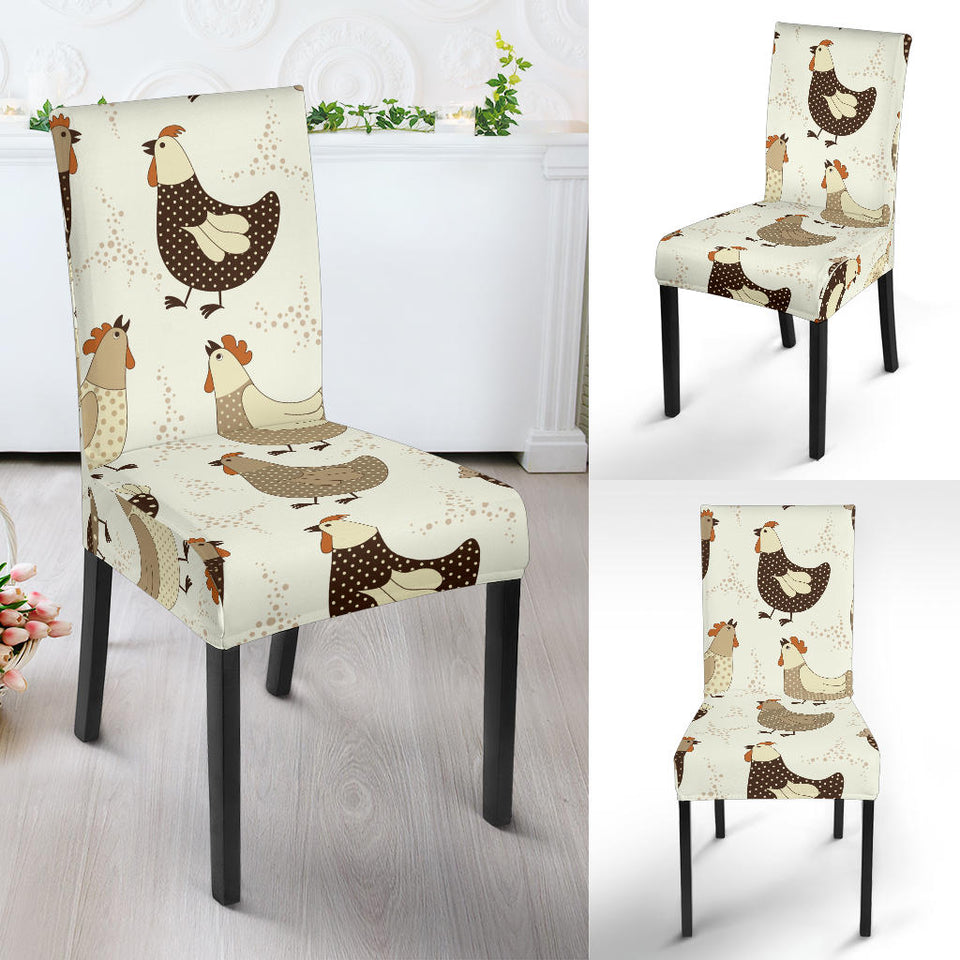 Cute Rooster Chicken Cock Dining Chair Slipcover