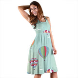 Hot Air Balloon Design Pattern Sleeveless Midi Dress
