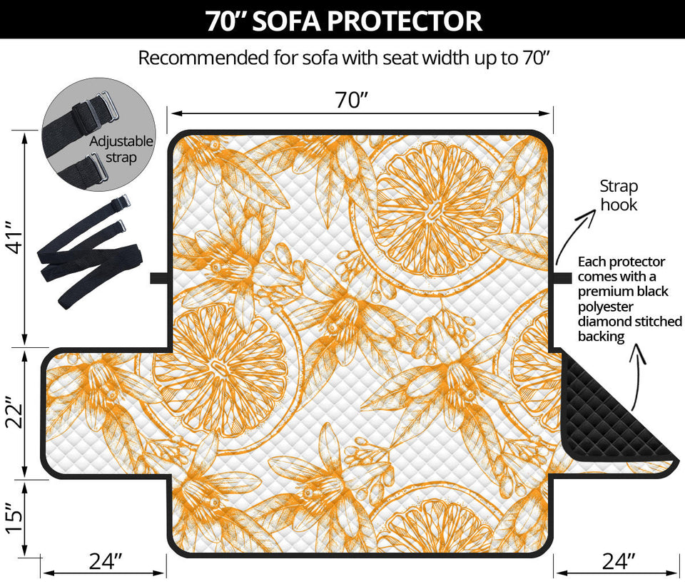 hand drawn orange fruit pattern Sofa Cover Protector