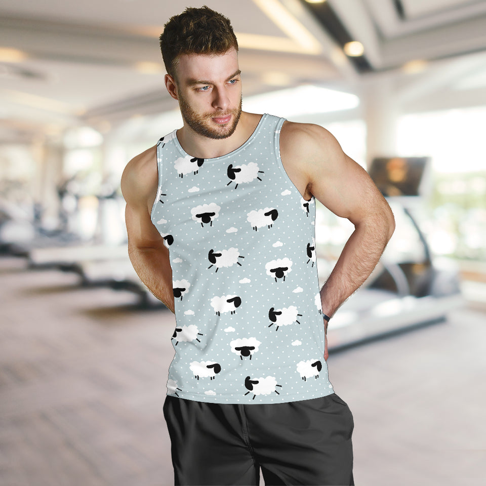 Sheep polka dot cloud pattern Men Tank Top
