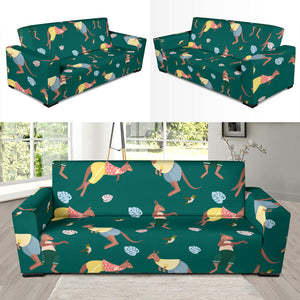Kangaroo Leaves Pattern Sofa Slipcover