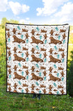 Sea Lion Seals Jellyfish Pattern Premium Quilt