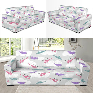 Helicopter Plane Pattern Sofa Slipcover