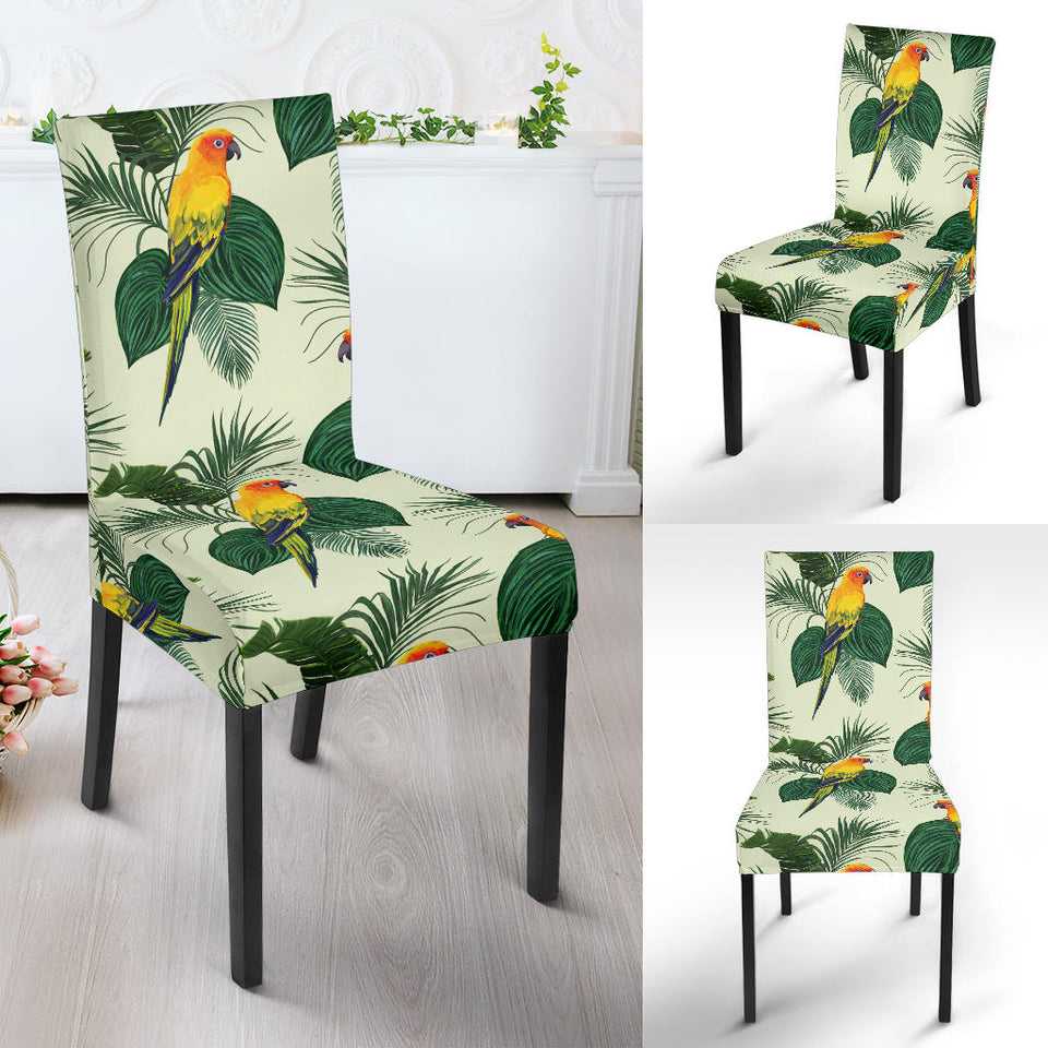 Beautiful Parrot Palm Leaves Pattern Dining Chair Slipcover