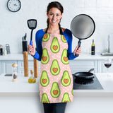 Avocado Heart Pink Background Adjustable Apron