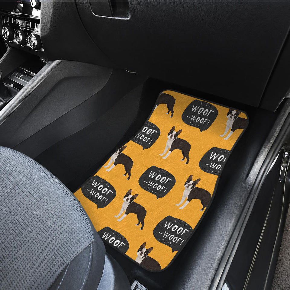 Boston Terrier Design Pattern Front And Back Car Mats