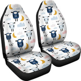 Cute Sleeping Sheep Moon Cloud Pattern  Universal Fit Car Seat Covers