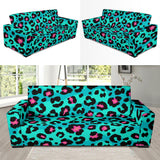 Green Leopard Skin Print Pattern Sofa Slipcover