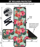Beautiful flamingo tropical palm leaves hibiscus pateern background Recliner Cover Protector