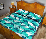 Dolphin sea pattern Quilt Bed Set