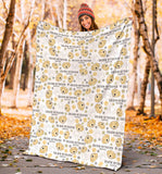 Golden Retriever Pattern Print Design 04 Premium Blanket