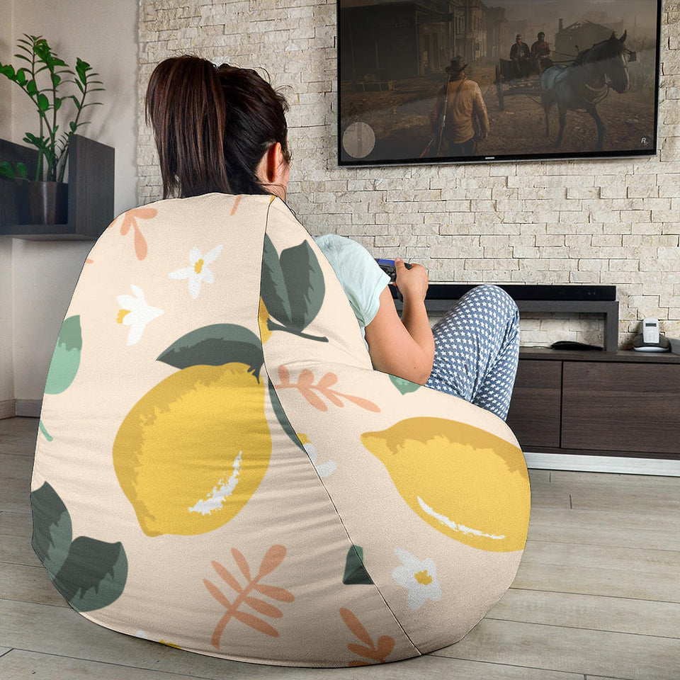 Lemon Flower Leave Pattern Bean Bag Cover