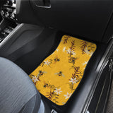 Bee Flower Pattern Front And Back Car Mats