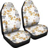 Cute Beagle Dog Pattern Background  Universal Fit Car Seat Covers