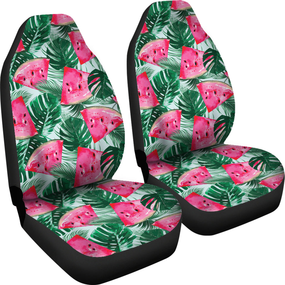 Watermelons Tropical Palm Leaves Pattern  Universal Fit Car Seat Covers