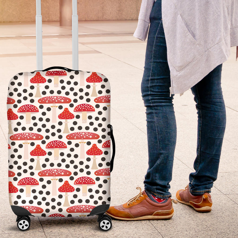 Red Mushroom Dot Pattern Luggage Covers