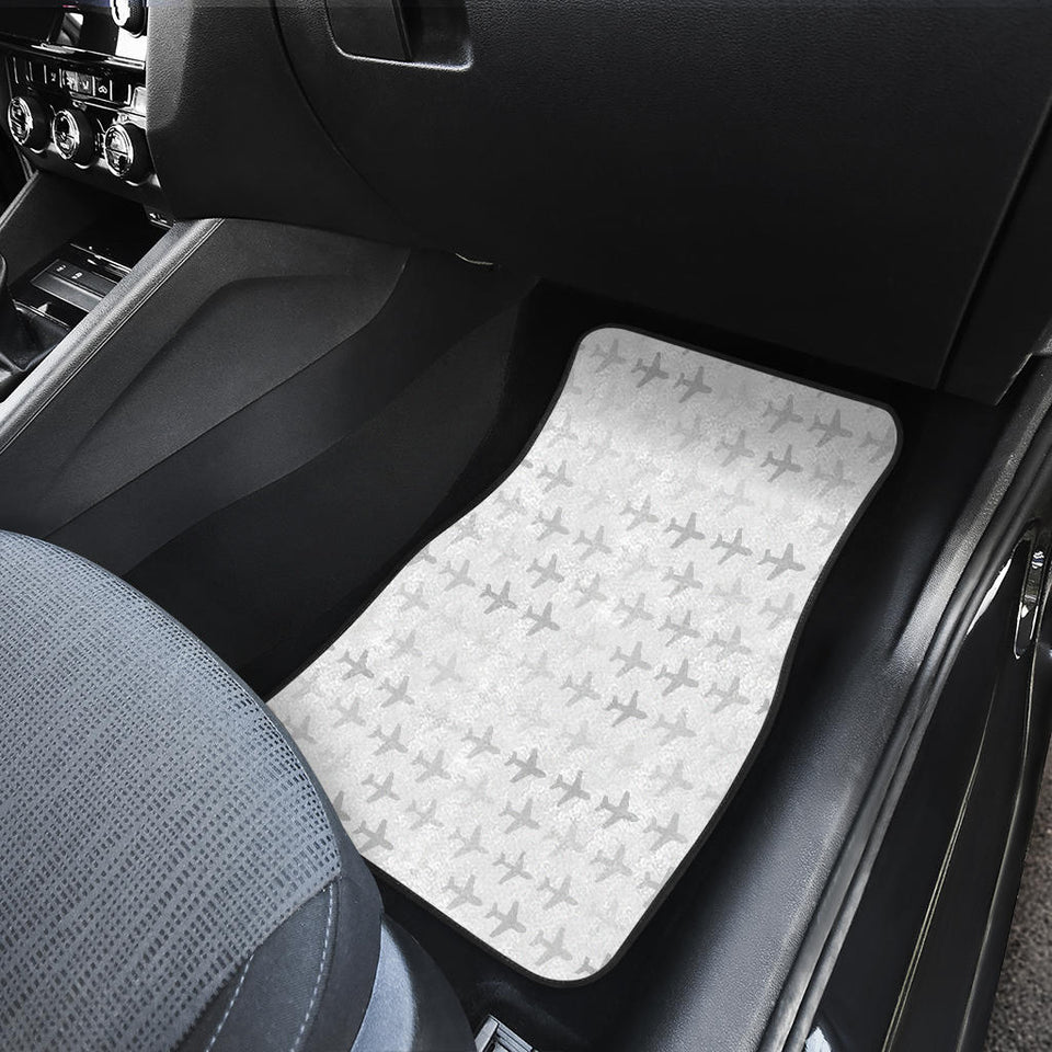 Airplane Print Pattern Front And Back Car Mats