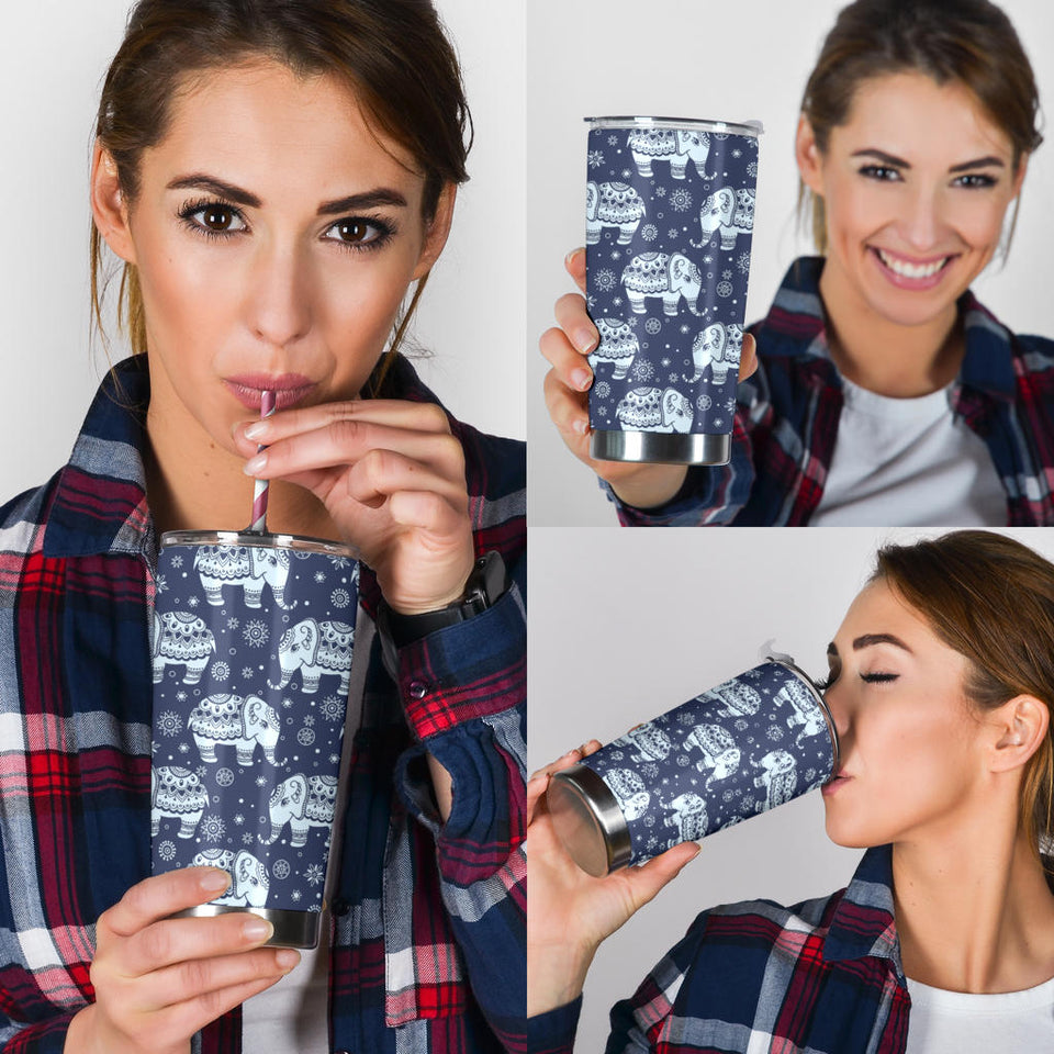 Elephant Tribal Design Pattern Tumbler