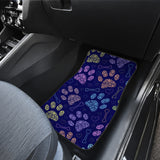 Dog Paws Pattern Print Design 02 Front and Back Car Mats