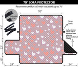 coral white heart pattern Sofa Cover Protector