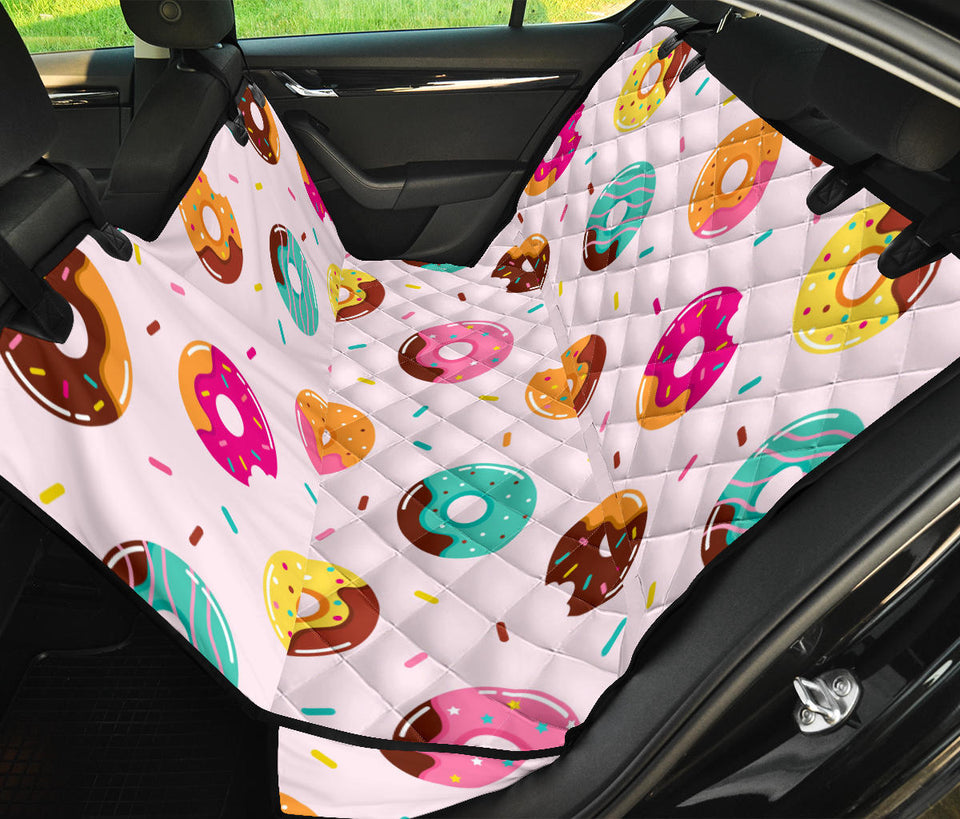 Donut Pattern Glaze Pink Background Dog Car Seat Covers