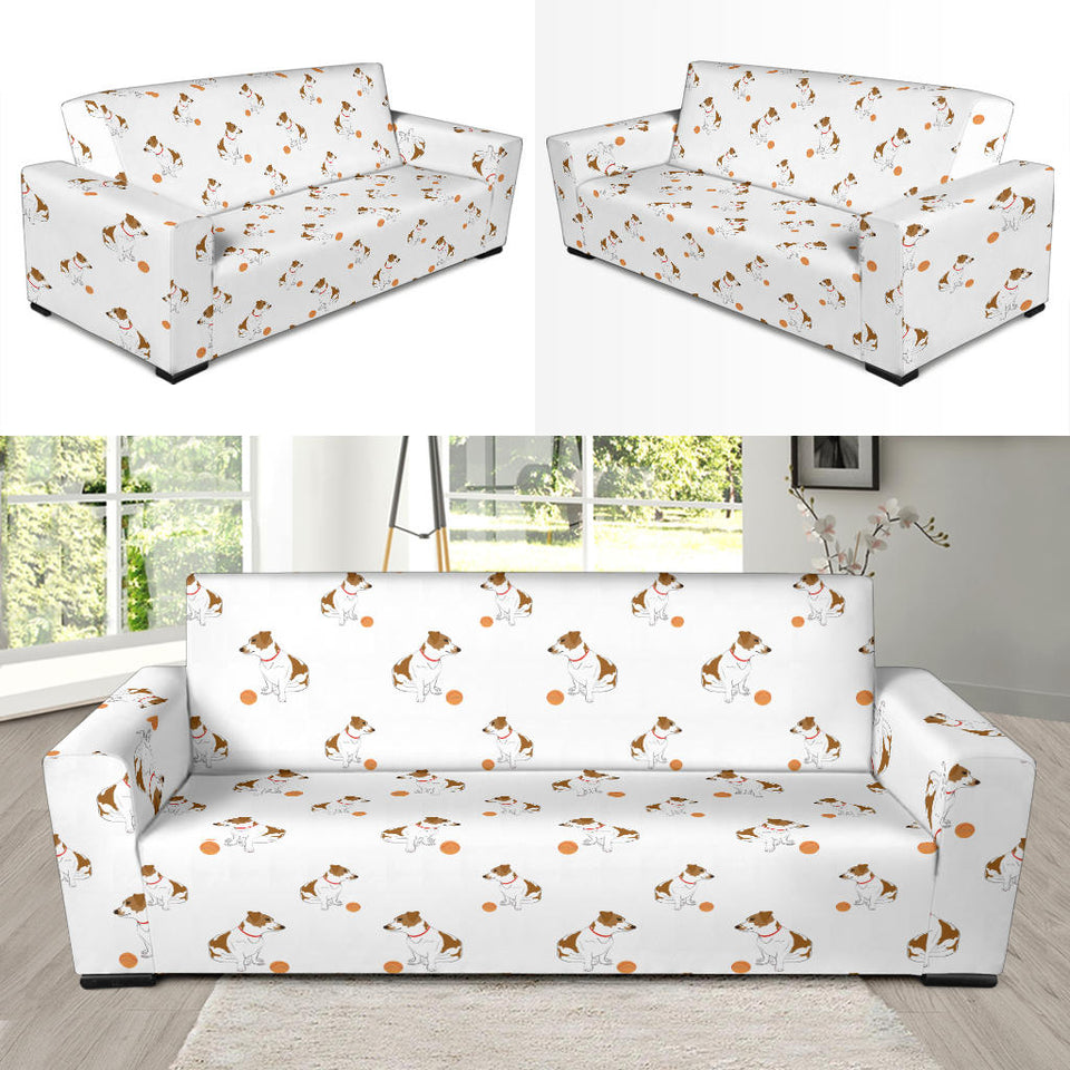 Jack Russel Pattern Print Design 05 Sofa Slipcover