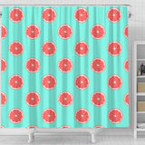 Grapefruit Green Background Shower Curtain Fulfilled In US