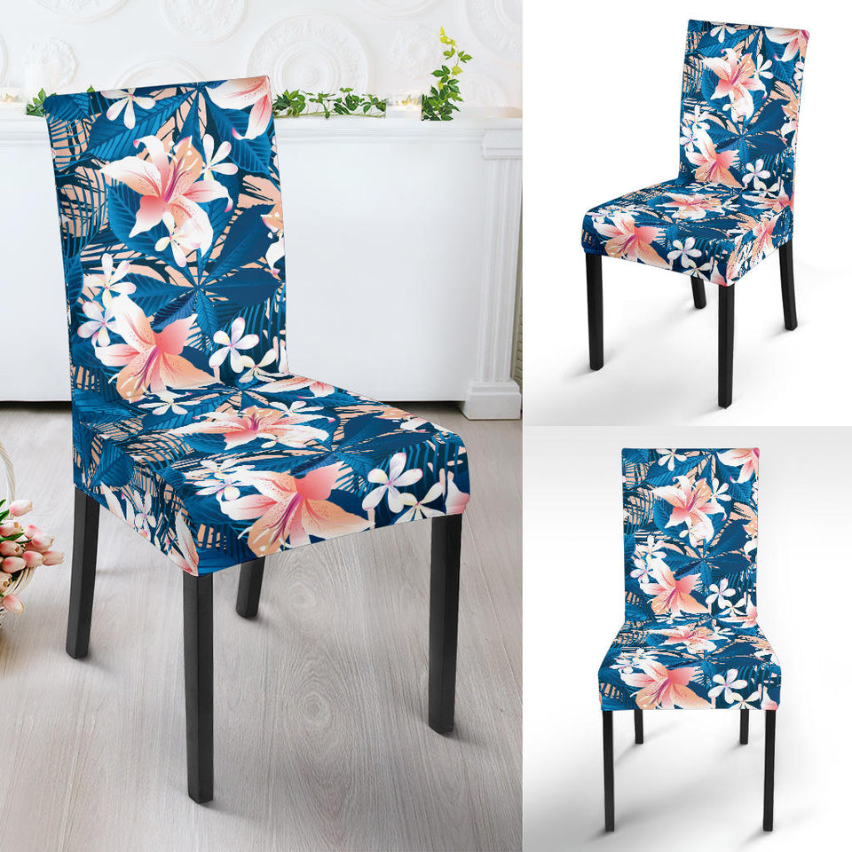 Hibiscus Pattern Print Design 02 Dining Chair Slipcover