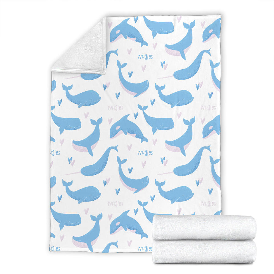 Blue Whale Pattern Premium Blanket