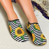 Sunflowers Ribbon Background Aqua Shoes