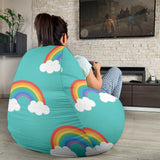 Rainbow Pattern Green Background Bean Bag Cover
