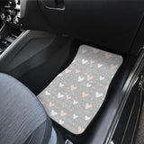 Heart Pattern Gray Background Front Car Mats