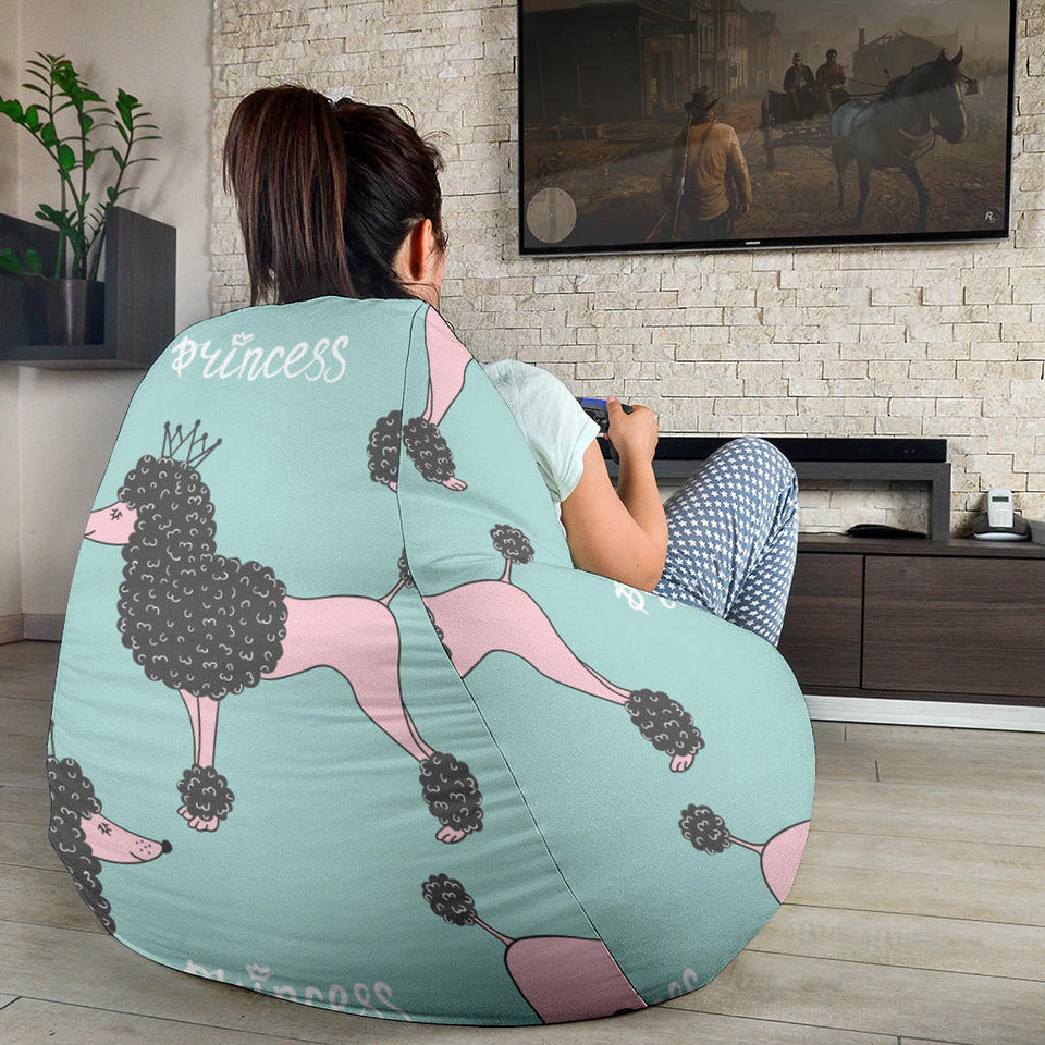 Poodle Dog Green Background Bean Bag Cover