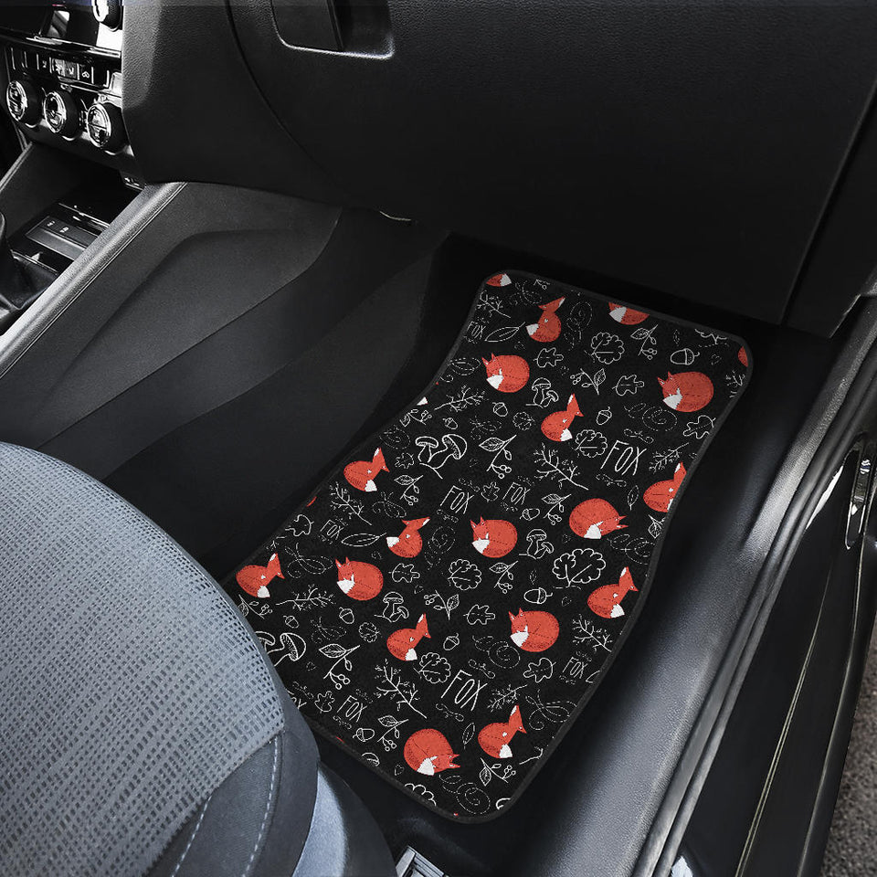 Fox Sleeping Fox Pattern Front Car Mats