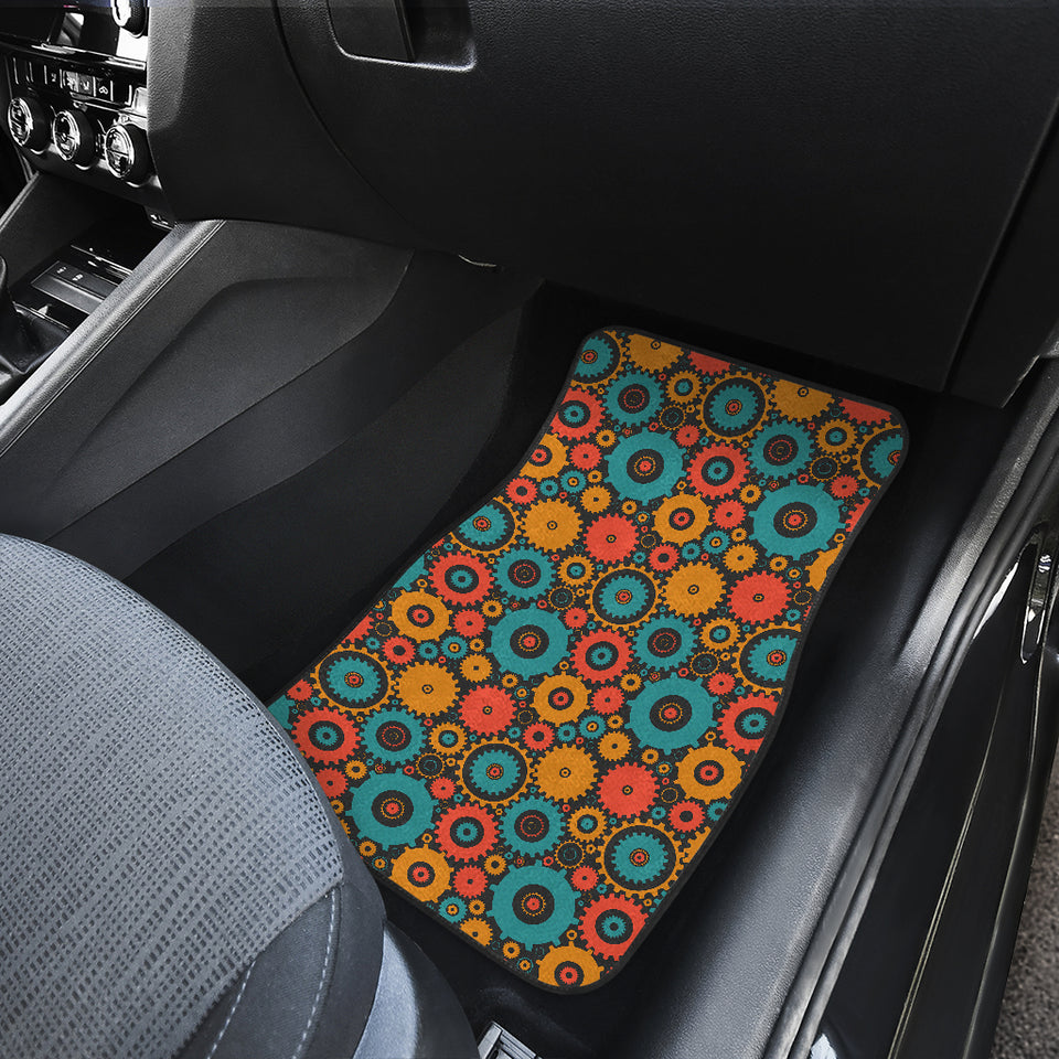 Gear Pattern Print Design 01 Front Car Mats