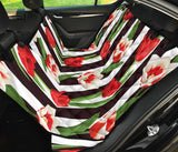Red And White Tulips Pattern Dog Car Seat Covers